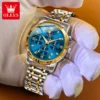 OLEVS 3655 Original New Quartz Watch for Men Chronograph Waterproof Business Man Watch Wristwatch Stainless Steel Luxury Watch 4