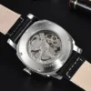 LONGLUX automatic watch retro style wholesale mechanical wristwatches skeleton carve waterproof leather no logo mens watch 4