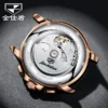 JSDUN High end Atmosphere Men's Fully Automatic Mechanical Watch Leather Strap Waterproof Date Business Watch for Man Original 2