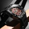 ONOLA Automatic Movement Mechanical Watches for Men Fashion Black-warrior Hollow High Quality Waterproof Mens Watch Reloj Hombre 2