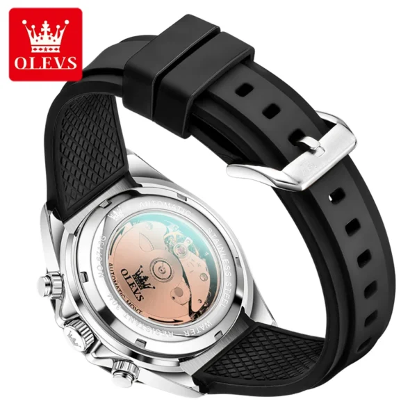 OLEVS 6713 Brand Fashion Skeleton Men's Watches Waterproof Automatic Mechanical Watch Moon Phase Luminous Original Wristwatch 2