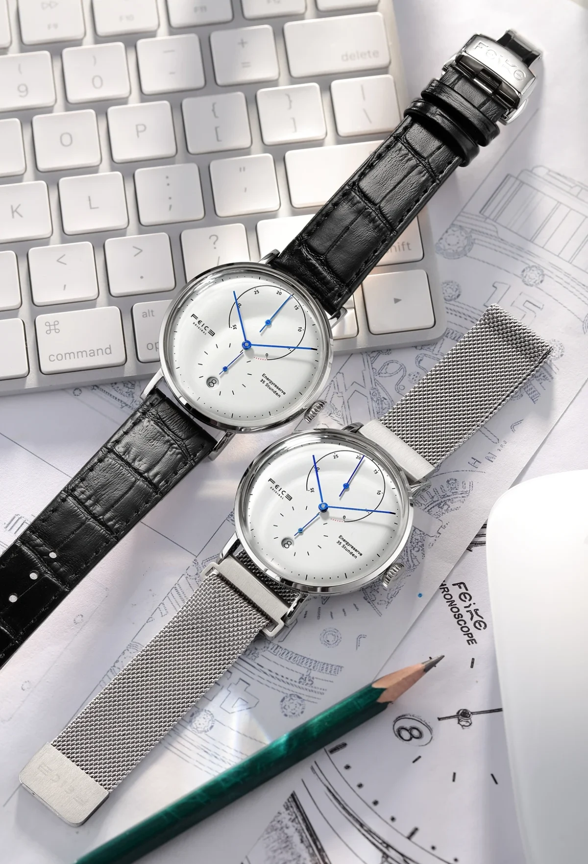 FEICE 20mm Men's Mechanical Watch Men Automatic Bauhaus WristWatch Waterproof Fashion Creative Simple Relogio Masculino-FM202 2