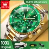 OLEVS Men's Watches Top Brand Luxury Watch for Men Original Waterproof Stainless Steel Chronograph Moon Phase Date Rota Dial 1