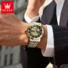 OLEVS 9901 Mens Watches Original Fashion Luxury Hollowing Automatic Mechanical Watch Waterproof Luminous Watch For Man Freebie 3