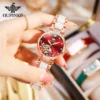OUPINKE Mechanical Watch For Women Luxury Top Brand Stainless Steel Ceramic Strap Rose Gold Diamond Ladies Watches reloj mujer 3