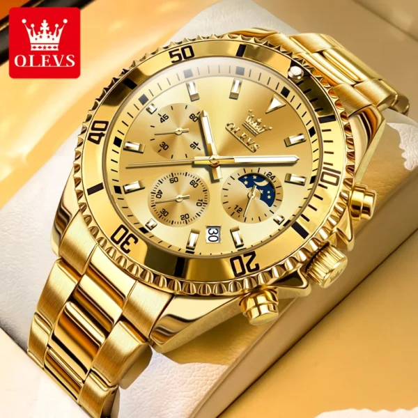 OLEVS Watches For Men Classic with Date Dress Luxury Big Face Waterproof Luminous Men's Wrist Watch Stainless Steel Men Watch 1