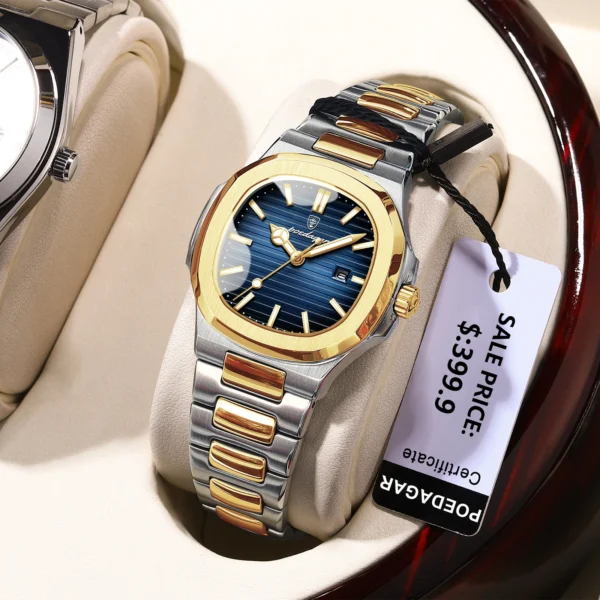 POEDAGAR Luxury Square Watch for Woman Waterproof Luminous Date Ladies Watch Stainless Steel Quartz Women's Watches Female Reloj 1