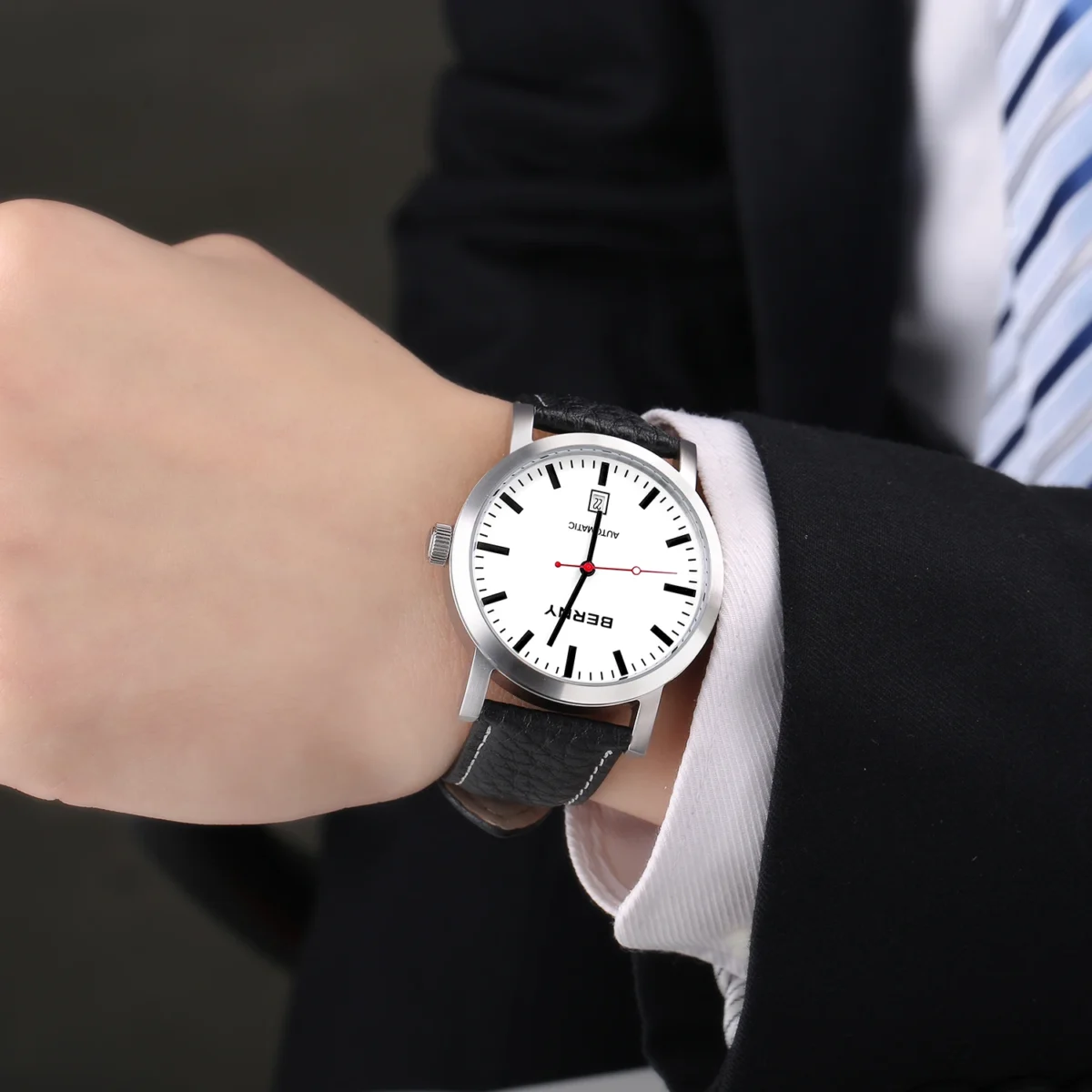 BERNY Watch for Men Mechanical Automatic Watches Seagull Luxury Brand Male Clock Water Resistant Swiss Railway Men's Wristwatch 5