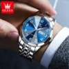 OLEVS Original Waterproof Men's Watches Digital Mirror Quartz Watch for Man Luminous Stainless Steel Wristwatch Male Date Week 3