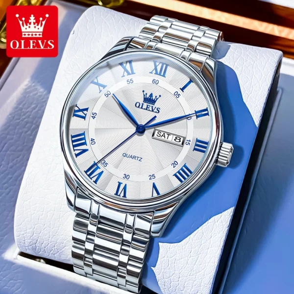 OLES Minimalist Business Men's Watches Roman Scale Waterproof Quartz Watch Solid Stainless Steel Strap Original Genuine Watch 1