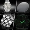 OLEVS Original Men's Watches Rhombus Mirror Quartz Watch for Man Date Week Waterproof Luminous Stainless Steel Male Wristwatch 5