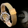 Forsining Elegant Fashion Women's Mechanical Watch Skeleton Movement Roman Luminous Numerals Mesh Strap Female Luxury Wristwatch 6