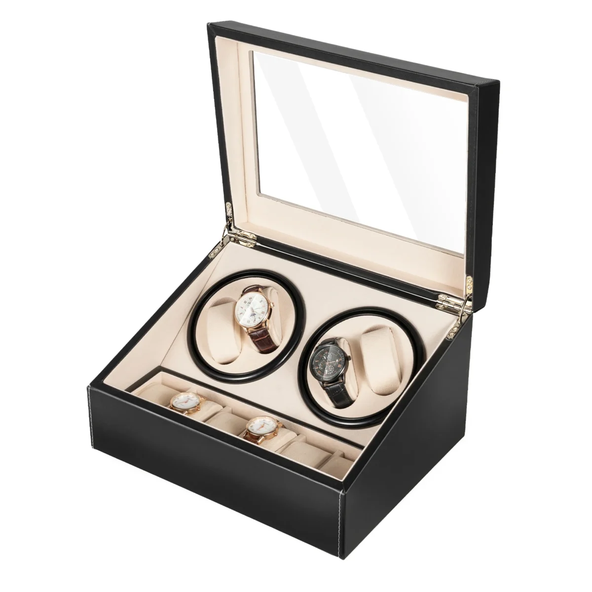 4+6 Watch Winder Automatic Watches Shaker PU Leather Mechanical Watch Box Watch Jewelry Display Box Storage Case 3