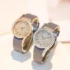 Office Ladies Elegant Leather Strap Needle Buckle Fashion Wristwatchs Design Luxury Diamonds Stainless Steel Women Quartz Watch 4