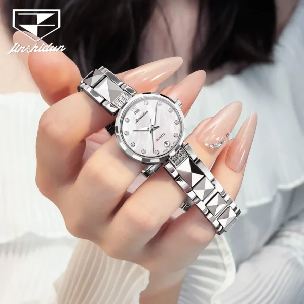 JinShiDun 8987 Fashion Elegant Lady Watch Classics Simple Swiss Movement Waterproof Quartz Watch for Women Date Luminous Watch 1