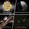 OUPINKE Great Price Reduction Luxury Brand Men Watch Gold Fully Automatic Mechanical Watch Waterproof Luminous Original Watch 6