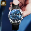 OLEVS 2878 Men Watch Brand Luxury Quartz Watch Business Leather Strap Waterproof Luminous Leisure Sports Men Watch Reloj Hombre 2