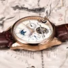 LIGE Men Watches Automatic Mechanical Watch Tourbillon Clock Genuine Leather Waterproof Watch Men Military Wristwatch Man 3