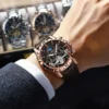 POEDAGAR Tourbillon Automatic Mechanical Wristwatch Waterproof Luminous Date Week Leather Men Watch Luxury Fashion Men's Watches 6