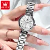 OLEVS Top Brand Women's Watches Fashion Dress Original Quartz Watch for Lady Waterproof Stainless Steel Luminous Simple Casual 3