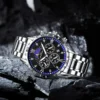 Men Watch US Fast Delivery Multifunctional Luxurious Rhinestone Moonlight Stainless Steel Business Leisure Quartz 1 Set Watches 4