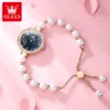 OLEVS Original Brand Women's Watches Fashion Pearl Chain Strap Waterproof Popular Quartz Watch Student Girl Trendy Diamond Inlay 3