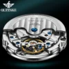 OUPINKE Original Men's Watches Skeleton Hollow Out Automatic Mechanical Watch Waterproof Luminous Multifunction Male Wristwatch 2