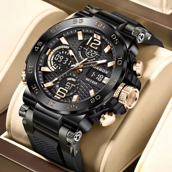 FOXBOX Mens Digital Watch Military Sports Swimming Watches Fashion Waterproof Dual display Wristwatch Men Relogios Masculino+BOX 1