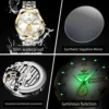 OUPINKE 3305 Luxury Brand Men's Watches The Character Fu Contains Real Gold Automatic Mechanical Watch Waterproof Luminous Date 5