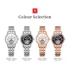OLEVS Women's Watches Elegant Fashion Skeleton Flywheel Automatic Mechanical Watch for Ladies Waterproof Luminous Rose Gold 6