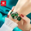 OLEVS Luxury Brand Women Mechanical Watch Leather Strap Waterproof Simple Fashion Ladies Automatic Wristwatch Relojes Para Mujer 6