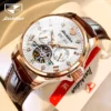 JSDUN Luxury Men's Watches Top Brand Automatic Mechanical Wrist Watch for Man Waterproof Leather Strap Luminous Business Dress 1