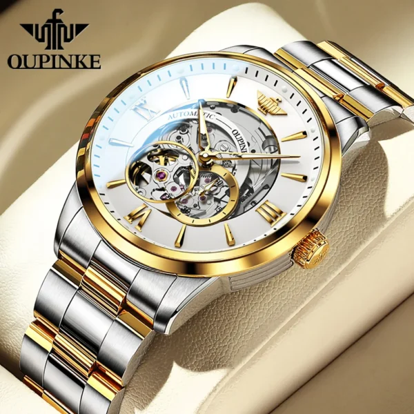 OUPINKE Original Luxury Brand Men's Watches Waterproof Skeleton Imported Movement Fully Automatic Mechanical Watch for Man Watch 2