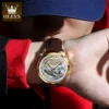 OLEVS Brand Men's Watches Skeleton Automatic Mechanical Wristwatch Waterproof Luminous Leather Strap Fashion Watch for Man Trend 4