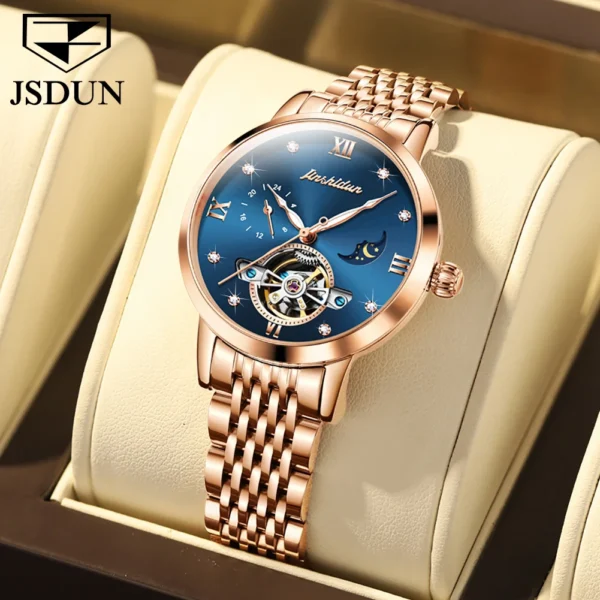 JSDUN Original Design Women's Flywheel Automatic Mechanical Watch Fashion Business Luxury Waterproof Wristwatches For Women 8832 1