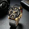 Curren 8329 Men Watch Leather Quartz Waterproof Wristwatch 6-Hand Chronograph Date Casual Fashion Luxury Relogio Masculino 3