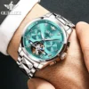 OUPINKE Original Men's Watches Skeleton Hollow Out Automatic Mechanical Watch Waterproof Luminous Multifunction Male Wristwatch 3
