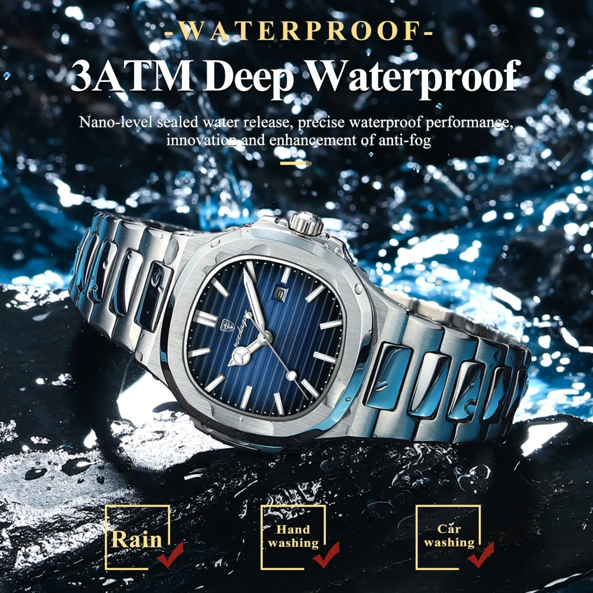 POEDAGAR Elegant Women Wristwatch Waterproof Luminous Calendar Ladies Watch Square Stainless Steel Quartz Women's Watches Female 3