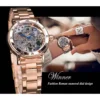 Winner Skeleton Dial Stainless Steel Exquisite Watch Rose Golden Women Fashion Watch Luxury Brand Waterproof Mechanical Clock 3