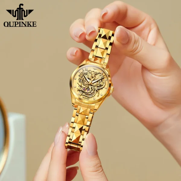 OUPINKE Women's Watches Top Brand Luxury Original Automatic Mechanical Watch for Lady Waterproof Luminous Sapphire Crystal New 2