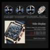 OLEVS Luxury Brand Men's Watches Square Large Dial Waterproof Quartz Watch Male Chronograph Calendar Leather Strap Original 5