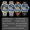 GLENAW Rotating Earth Double Second Hand WristWatch Men Automatic Mechanical Watch Starry Sky Stainless Steel Leather Watchband 6