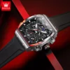 OLEVS 2942 Men's Watch Hollow Out Watches Quartz Watch Waterproof Luminous Watches For Men Stylish Design with Silicone Strap 4