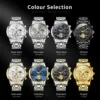 OLEVS brand2900 Men's Watches Stainless Steel Calendar Moon phase Watch Chronograph Big Dial Men's Wristwatches Original 6