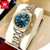 OLEVS 2024 New Luxury Diamond Dial Mechanical Watch for Women Fashion Elegant Ladies Dress Bracelet Automatic Wristwatches Women 3