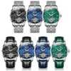 OLEVS 6690 Mens Watch Original Brand Tourbillon Multifunctional Mechanical Watch Astral Dial Watches For Men Moon Phase Reloj 6