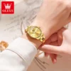 OLEVS Elegant  Fashion Brand Women's Watches Gold Waterproof cCalendar Quartz Watch for Lady Stainless Steel Original Wristwatch 3