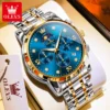OLEVS Men Watches Multifunction Fashion Original Quartz Watch for Man Waterproof Stainless Luminous Date Moon Phase Chronograph 2
