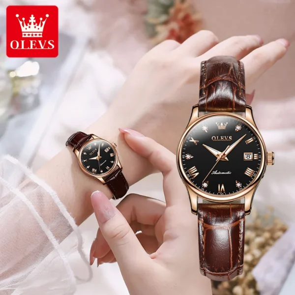 OLEVS 9932 Women's Watches Fashion Luxury Original Wristwatch Waterproof Luminous  Automatic Watch Chronograph Date Ladies Watch 2