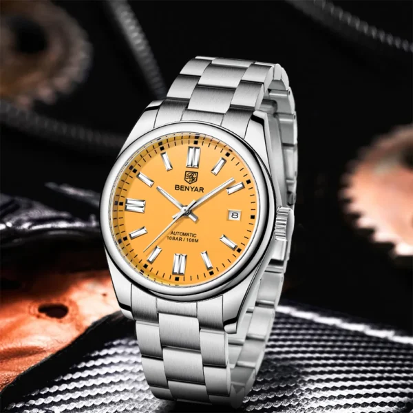 2021 BENYAR Sports Men Mechanical Wristwatches Stainless Steel Automatic Watches Top Brand Luxury 10Bar Waterproof Watch for Men 1